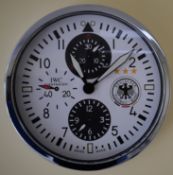 IWC (Deutcher) 30 cm Silver body White Dial clock
