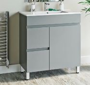 Orchard Thames Satin Grey Vanity Unit. 750mm. AU750GR. Appears Unused.