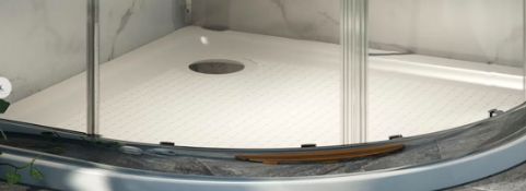 900x900mm Anti-Slip Stone Resin Quadrant Shower Tray. Appears Unused
