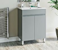 Orchard Thames Satin Grey Vanity Unit. 600mm. AU600GR.