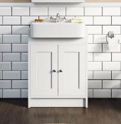 Camberley White Semi Recessed 600 Vanity Unit. CAM600WH