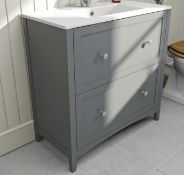 Camberley 800mm Floor Draw Unit In Satin Grey. CAM800GR. Appears Unused.