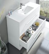 Derwent White Floorstanding 1000mm Vanity Unit With Draws. ODFDW1000. Appears Unused.