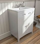 Camberley 600 White Vanity Unit. MF6101W3. Appears Unused.