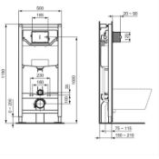 RRP £295. Ideal Standard Prosys 1150mm Pnumatic Wall Hung WC Frame. R031367. Appears Unused