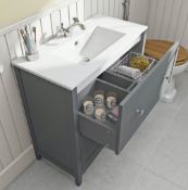 Camberley 800mm Floor Draw Unit In Satin Grey. CAM800GR. Appears Unused.