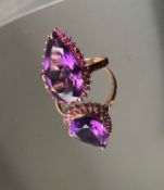 Beautiful Natural Amethyst 4.55Ct With Natural Burma Ruby & 18k White Gold
