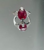 Beautiful 6.12ct Natural Burmese Ruby Ring With Diamonds And 18k White Gold