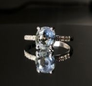 Beautiful 3.25 Natural Ceylon Bio colour Sapphire W Natural Diamonds & 18kGold