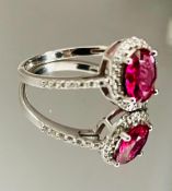 Beautiful Natural Tourmaline Ring With Diamonds and 18k Gold
