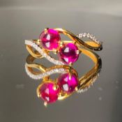 Beautiful Natural Unheated/untreated Burma Ruby With Diamonds & 18kGold
