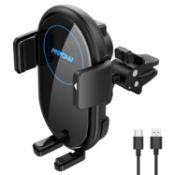 Mpow Ca148 Wireless Car Charger Mount 2-In-1 Auto-Clamping Car Mount 100W/7.5W Qi Fast Charging