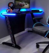 (75/Mez) RRP £239. X-Rocker Playstation Borealis LED Gaming Desk. (H74x W120x D60 cm).