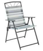 (18/Mez) RRP £200. Wexfordly 6 Seater Metal Garden Furniture Dining Set. Modern Grey And Multistr...