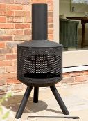 (85/Mez) RRP £80. Expert Grill Modern Wood Burning Chimenea. (W43.5x D43.5x H103cm).