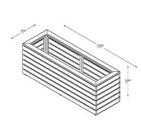 (107/Mez) RRP £175. Forest Garden Wooden Linear Long Planter. (H44x W120x D40cm). Capacity 158L.