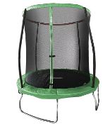 (91/Mez) RRP £129. Sportspower 8ft Quad Lok Trampoline. Assembly size: Dia244 x 242cm.