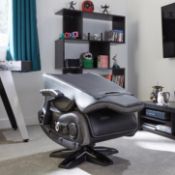 (77/Mez) RRP £399 (When Complete). X-Rocker Evo Elite 4.1 RGB LED Pedestal Chair Black. (Main Bo...
