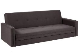(40/Mez) RRP £350 (When Complete). Sidney Sofa Bed With Storage Charcoal. Unit Appears Clean, Unu...