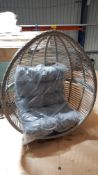 (103/Mez) RRP £199. Hangable Pod Chair With 1x Cushion (No Fixings). Unit Appears Clean, Unused.