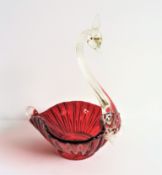 Vintage Murano Venetian Montrose Swan Bowl