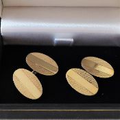 Vintage Gold on Sterling Silver Cufflinks Hallmarked 1962
