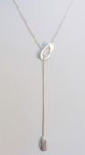 Sterling Silver Drop Lariat Necklace