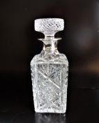 Hallmarked Silver Collar Crystal Decanter P & W London 1970