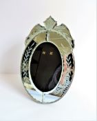 Venetian Style Etched Mirror Photo Frame