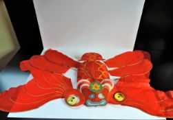 Vintage Chinese Hand Painted Silk Kite Unused in Original Box