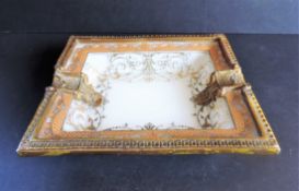 Antique French Ormolu Gilt & Glass Dish