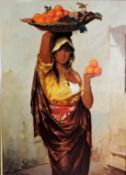 Framed Oil on Canvas 'Nubienne' After Adolf Seel - 78cm High