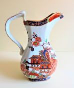 Vintage Hand Painted Ironstone Jug 23cm Tall