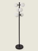 (95/6L) RRP £70. Black 6 Light Glass Sphere Floor Lamp.