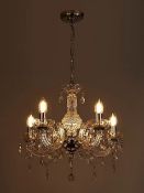 (96/6L) Lot RRP £105 – 3x Lighting Items. 1x Clear 5 Light Bling Chandelier RRP £45. 1x 3 Light C...