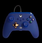 (153/M6) Lot RRP £140. 4x PowerA Enhanced Wired Xbox Controller For Xbox Series X/S In Midnight B...