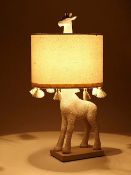 (65/6G) Lot RRP £120 – 4x Lighting Items. 3x Natural Giraffe Table Lamp RRP £30 Each. 1x Knitted...