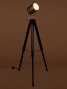 (108/5C) Lot RRP £93 – 2x Lighting Items. 1x Black & Chrome Spotlight Tripod Floor Lamp RRP £58....