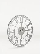 (39/6E) Lot RRP £75. 5x George Home Silver Large Bling Wall Clock. RRP £15 Each. (Items Appear As...