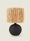 (72/6E) Lot RRP £100. 4x Matt Black Sphere Table Lamp With Raffia Shade RRP £25. (All Units Appea...