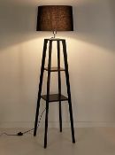 (86/6L) RRP £70. Black Shelf Floor Lamp. (Unit Appears As New).