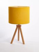 (110/5D) Lot RRP £124 – 2x Grey Mandala Table Lamp RRP £10 Each. 1x Mustard Tripod Table Lamp RRP...