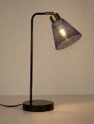 (78/6J) Lot RRP £116 – 6x Lighting Items. 2x Black Mesh Table Lamp RRP £22 Each. 1x Bulb Table L...
