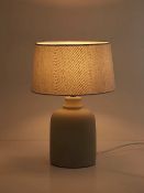 (64/6K) Lot RRP £125. 5x Grey Textured Concrete Effect Table Lamp RRP £25 Each. (All Units Appear...