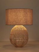 (74/6I) Lot RRP £135. 2x Rattan Pot Lamp Natural RRP £22 Each. 2x Wicker Table Lamp RRP £38 Each.