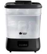(24/6D) RRP £100. Tommee Tippee Super Steam N Dry Advanced Electric Steriliser And Dryer Black. (...