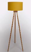 (101/6N) Lot RRP £156. 3x Wooden Floor Tripod Lamp RRP £52 Each. (2x Yellow, 1x White). (All Unit...