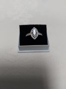 Rhodium Plated Engagement/Dress Ring with Cz Stone Approx. 1.25 Carat. RRP £189 Size N