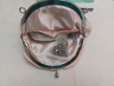 Pretty Pink Satin Evening/Wedding Ag with Shoulder Chain. New