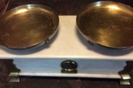 Finest Marble & Brass Shop Balance Scales c 1910 Spanish